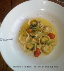 Donovans sweetcorn and goats cheese tortellini