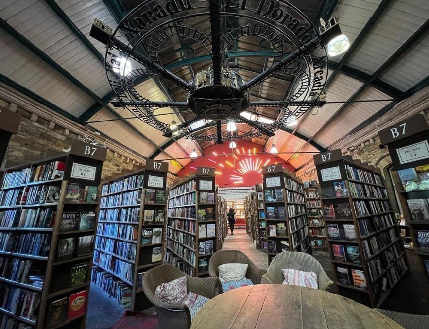 Image of the interior of a bookstore inside a Victorian Railway Stationtrial shed