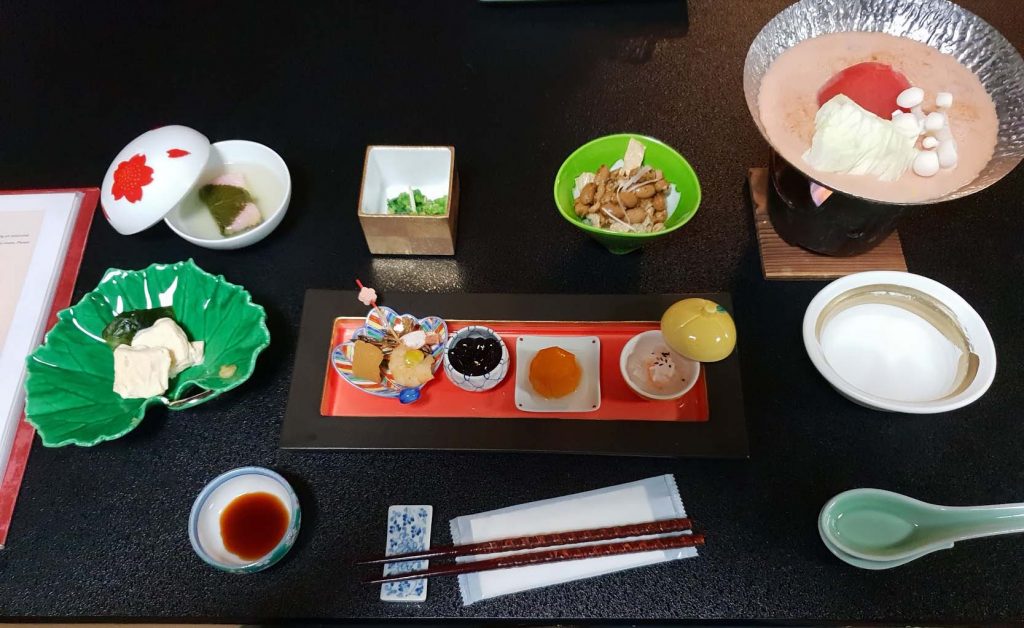 Image of a number of Japanese dishes on a table