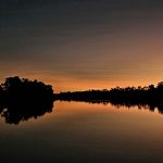 Image of a golden sunset on a river